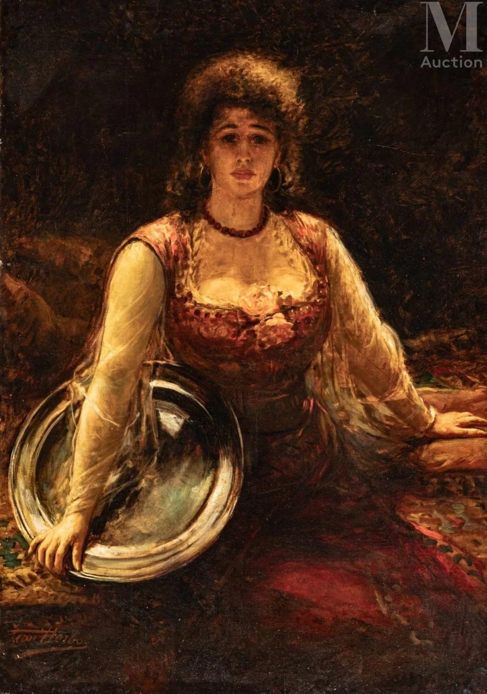 Ritratto di donna con abito rosso